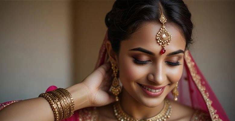 Warm Saffron Glow Bride Makeup Trend
